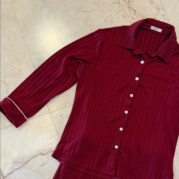 Woman’s  Burgundy Pajama Set - Picture 3 of 11